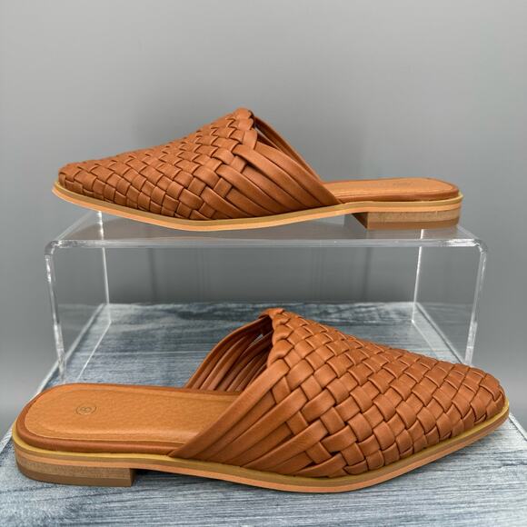 Zero Sum Women’s Braided Backless Loafers Brown Size 6 - Picture 1 of 9